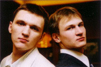 Авторы и лидеры программы "Книга Мира" братья Бугаевы Сергей и Антон. 2001 год.
